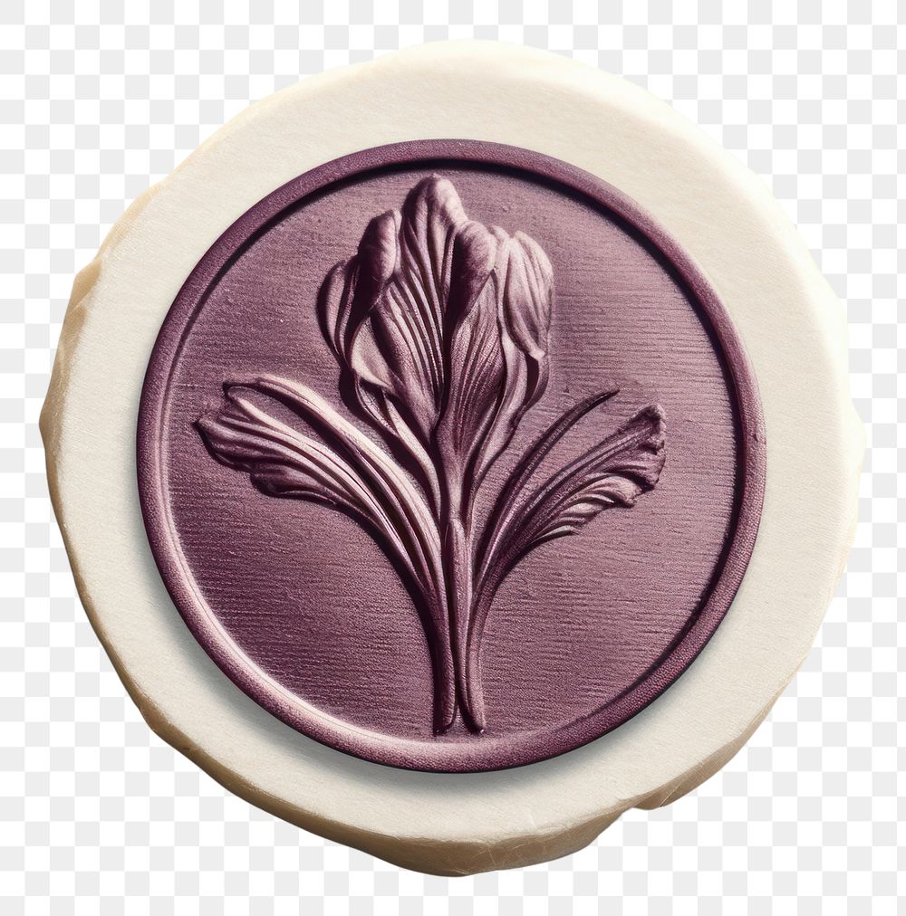 PNG  Seal Wax Stamp of an iris shape white background electronics.