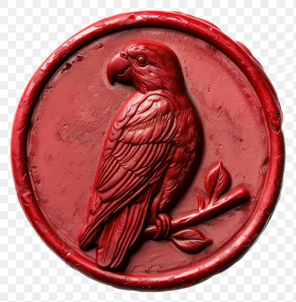 PNG  Seal Wax Stamp parrot animal bird representation.