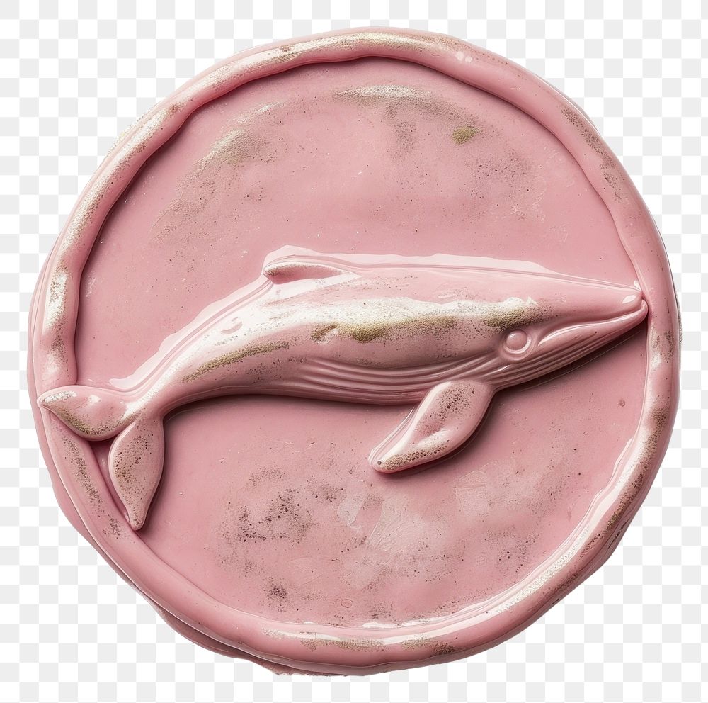 PNG  Seal Wax Stamp pink whale animal confectionery accessories.