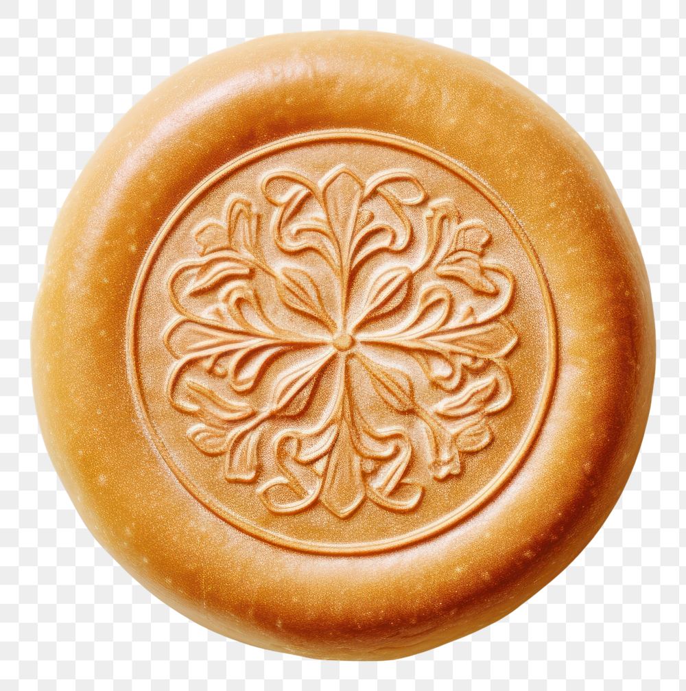 PNG  Seal Wax Stamp round bread locket white background confectionery.