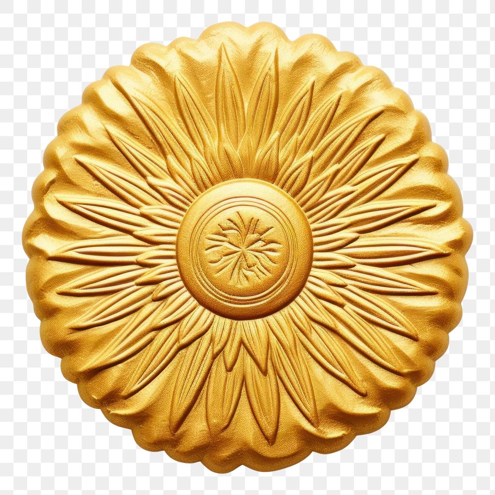 PNG  Seal Wax Stamp sun jewelry brooch gold.