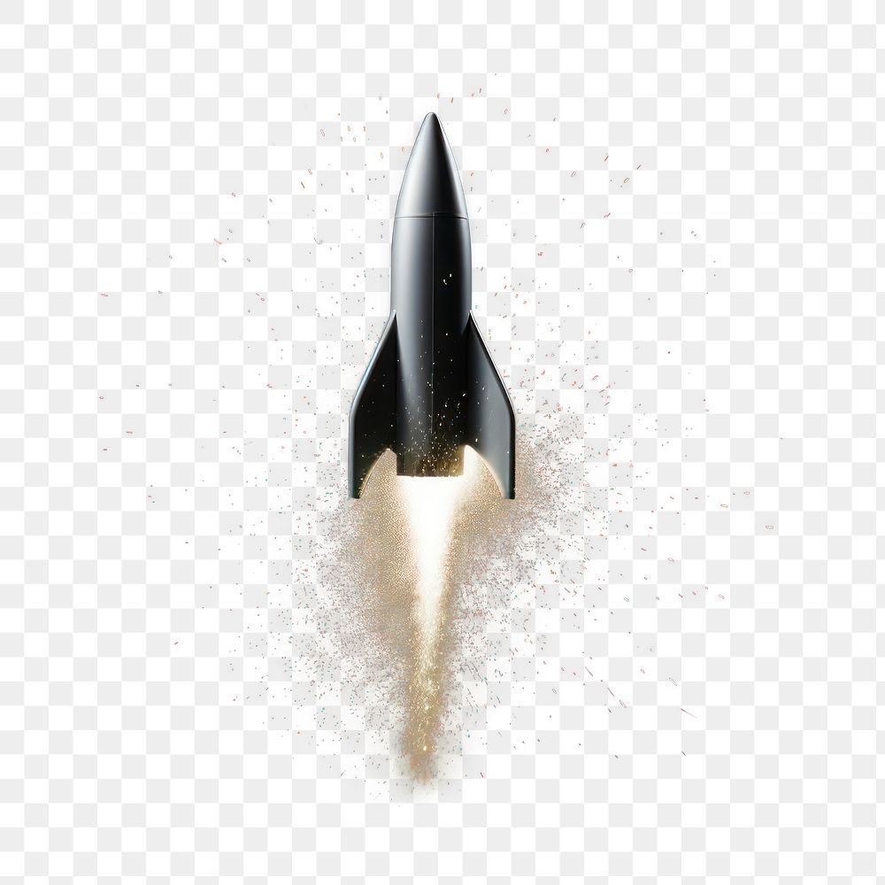 PNG  Rocket missile light black background. AI generated Image by rawpixel.