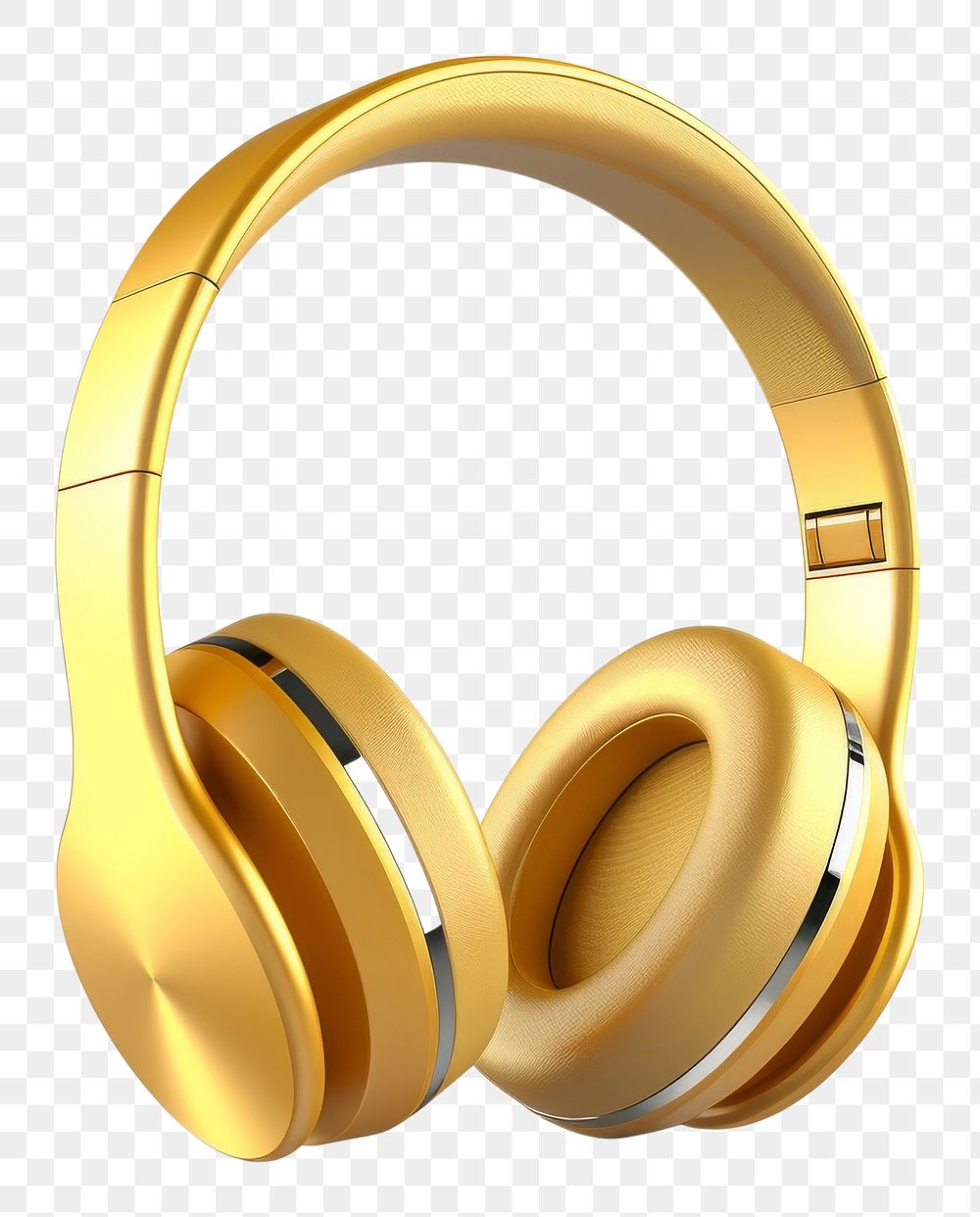 PNG Headphones headset gold white background.