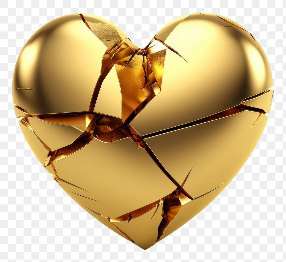 PNG  Broken heart gold jewelry broken.