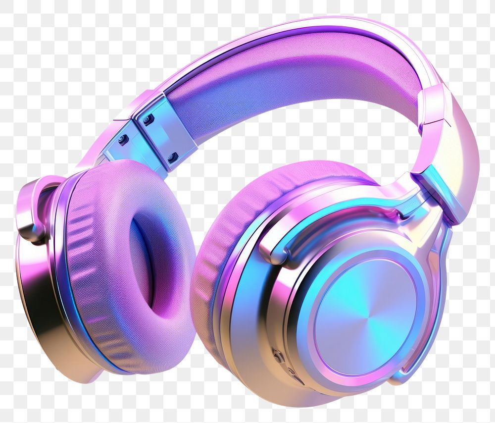 PNG  Headphones icon iridescent headset white background electronics