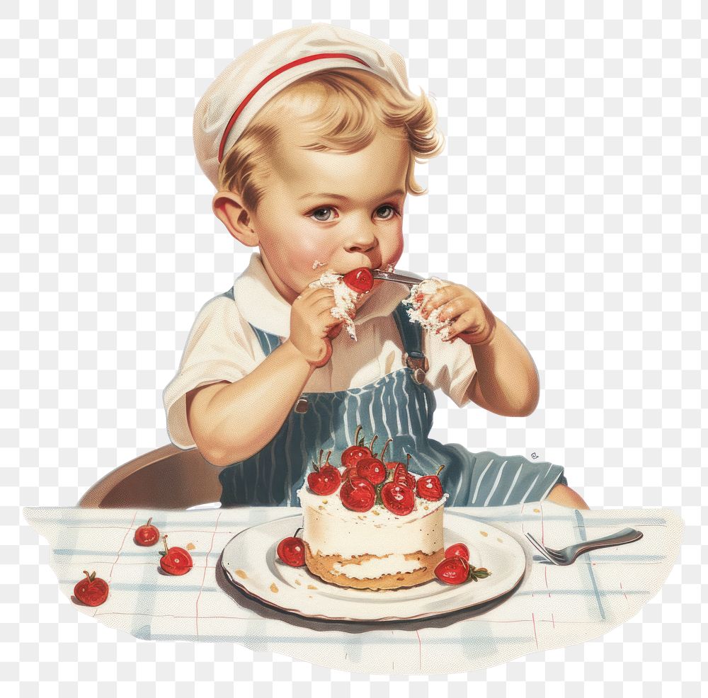 PNG Little boy eating birthday cake dessert food baby.