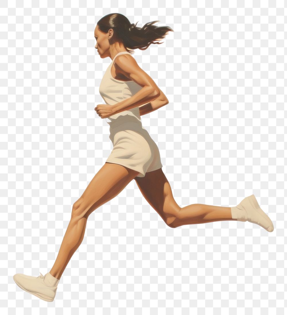 PNG  Woman running jogging shorts determination