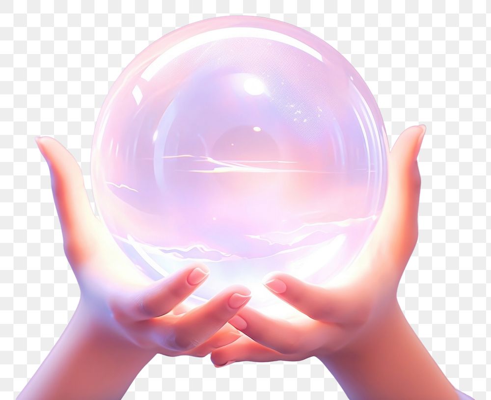 PNG  Crystal ball sphere hand transparent.
