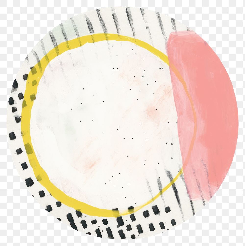 PNG Abstract circle shape art painting white background.