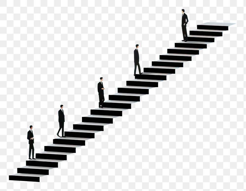 PNG  People walkup stair to money at goal staircase stairs togetherness. AI generated Image by rawpixel.