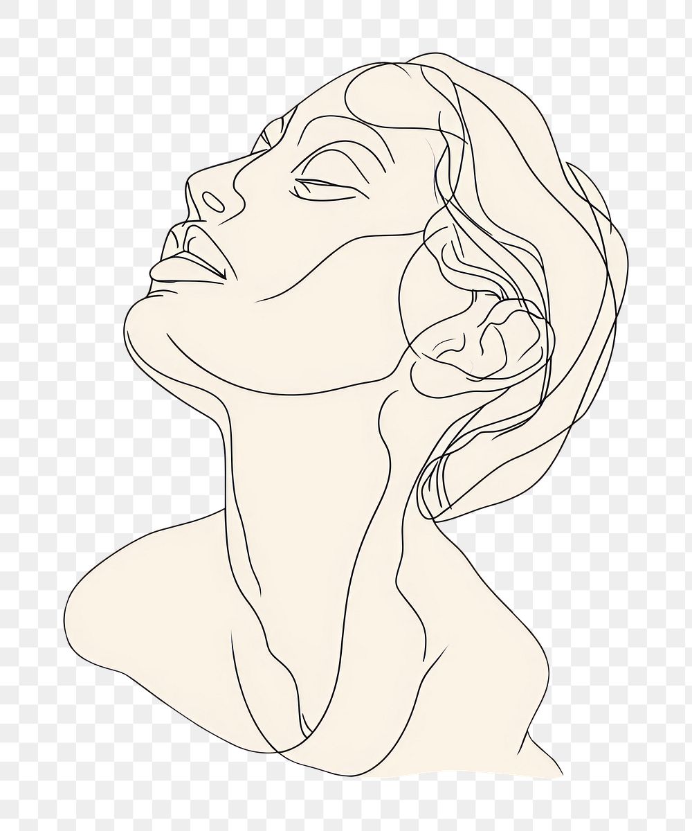 PNG Simple line art woman drawing sketch illustrated.