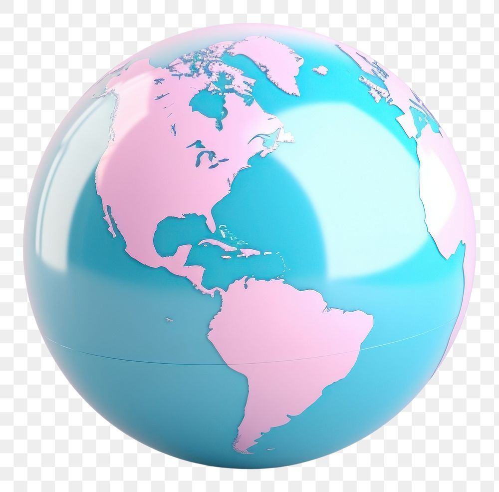 PNG  Pastel 3D objects globe sphere circle.