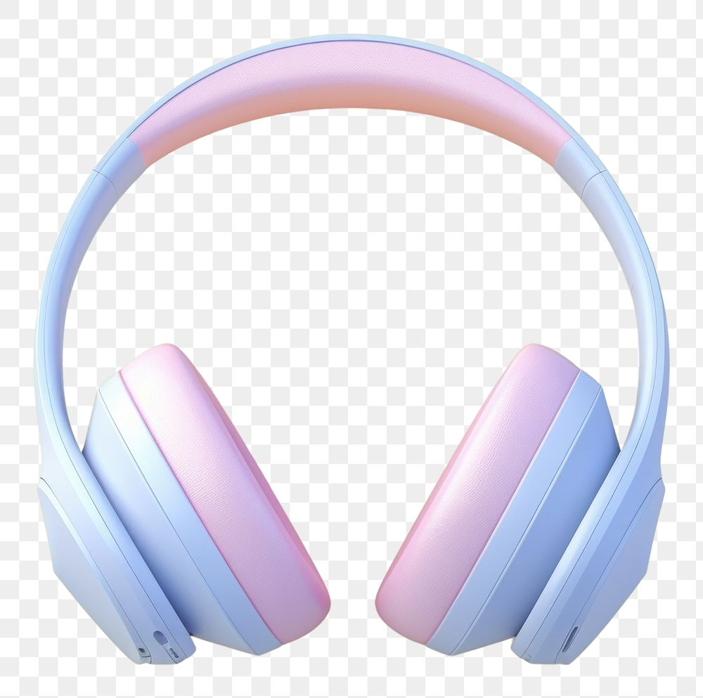PNG  Pastel 3D headphones headset electronics technology.