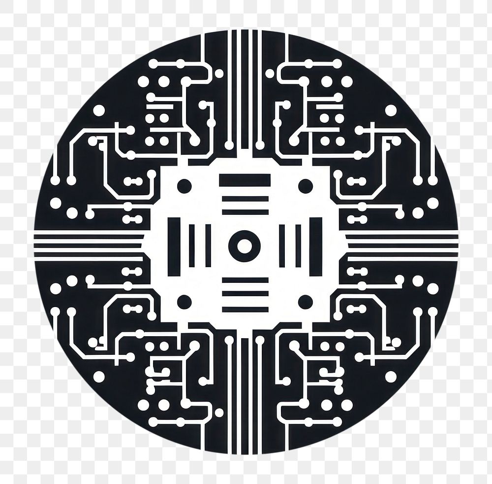 PNG A circuit board icon vector shape logo electronics. AI generated Image by rawpixel.