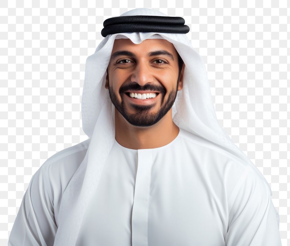 PNG Middle eastern man in Arab Sheik portrait smiling people