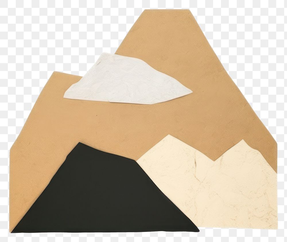 PNG Craft paper collage mountain white background letterbox.