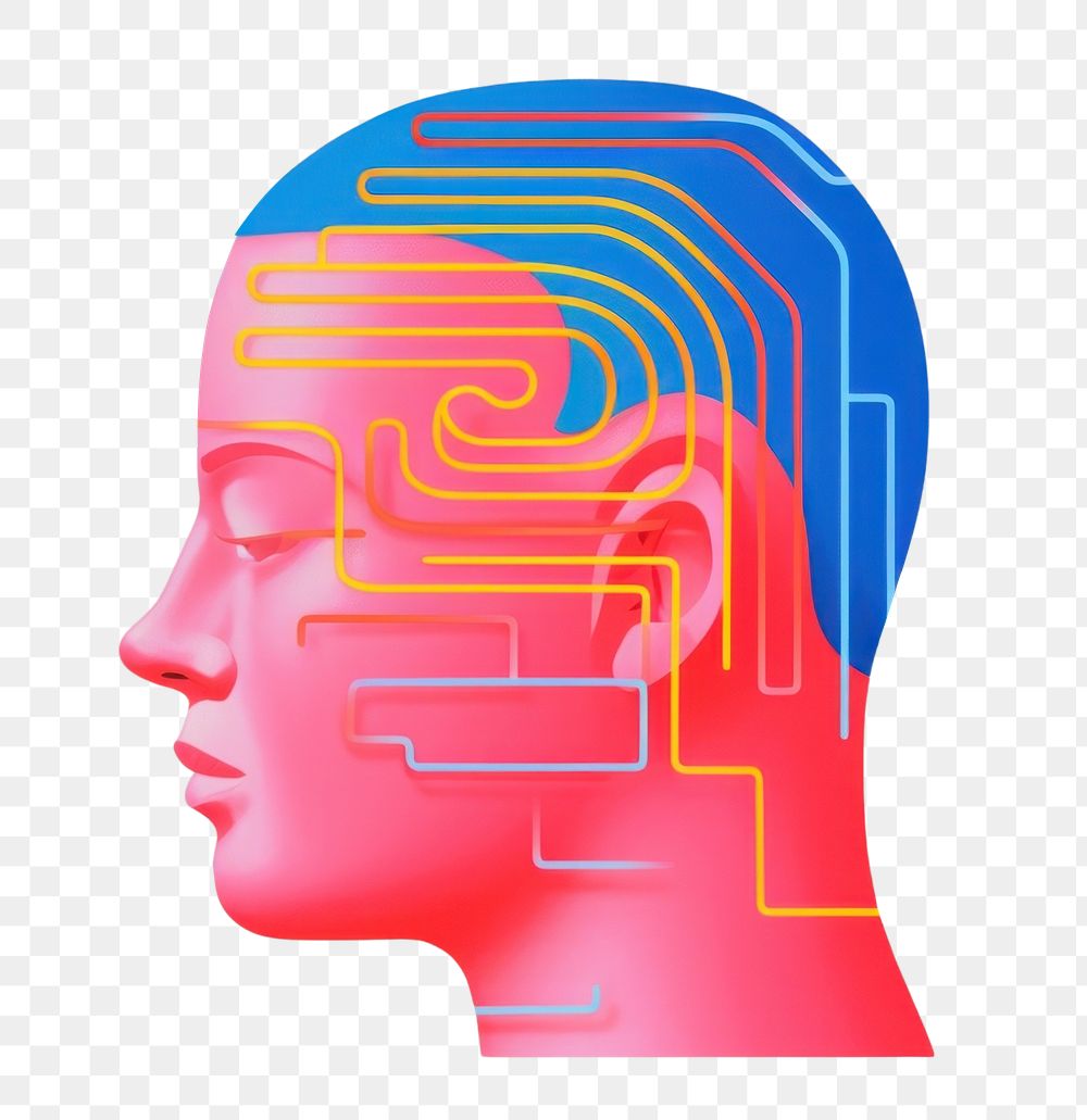 PNG Artificial intelligence creativity futuristic headshot