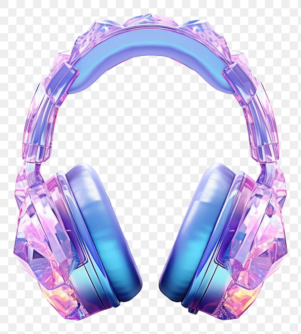 PNG Headphones headset purple white background.