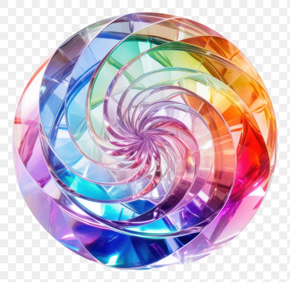 PNG Rainbow spiral gemstone jewelry sphere.
