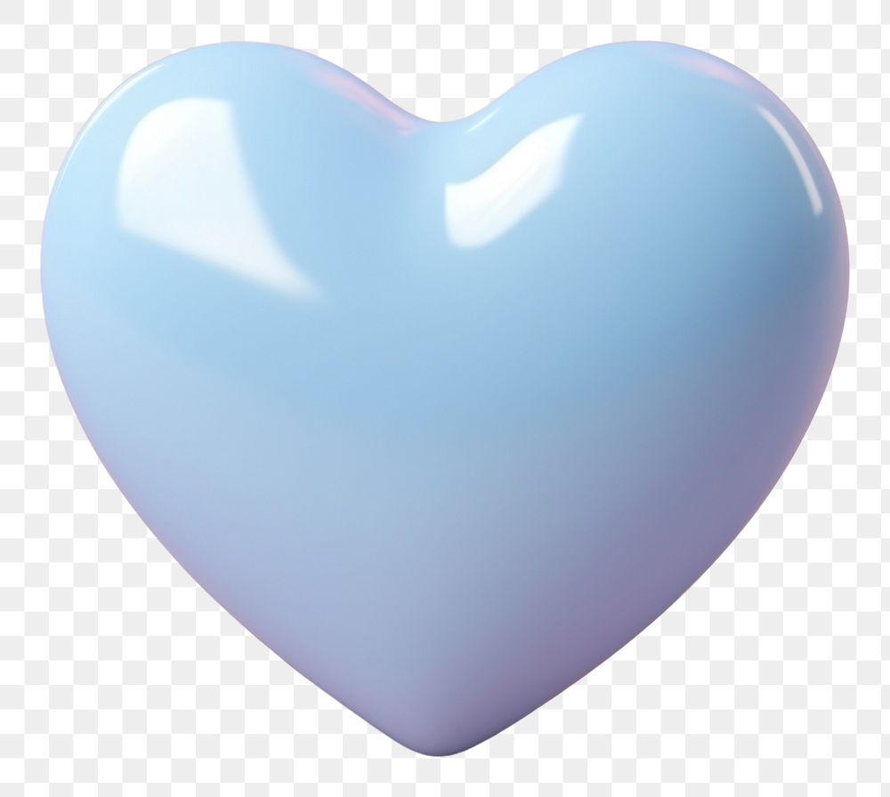 PNG 3d render icon of heart balloon circle purple.