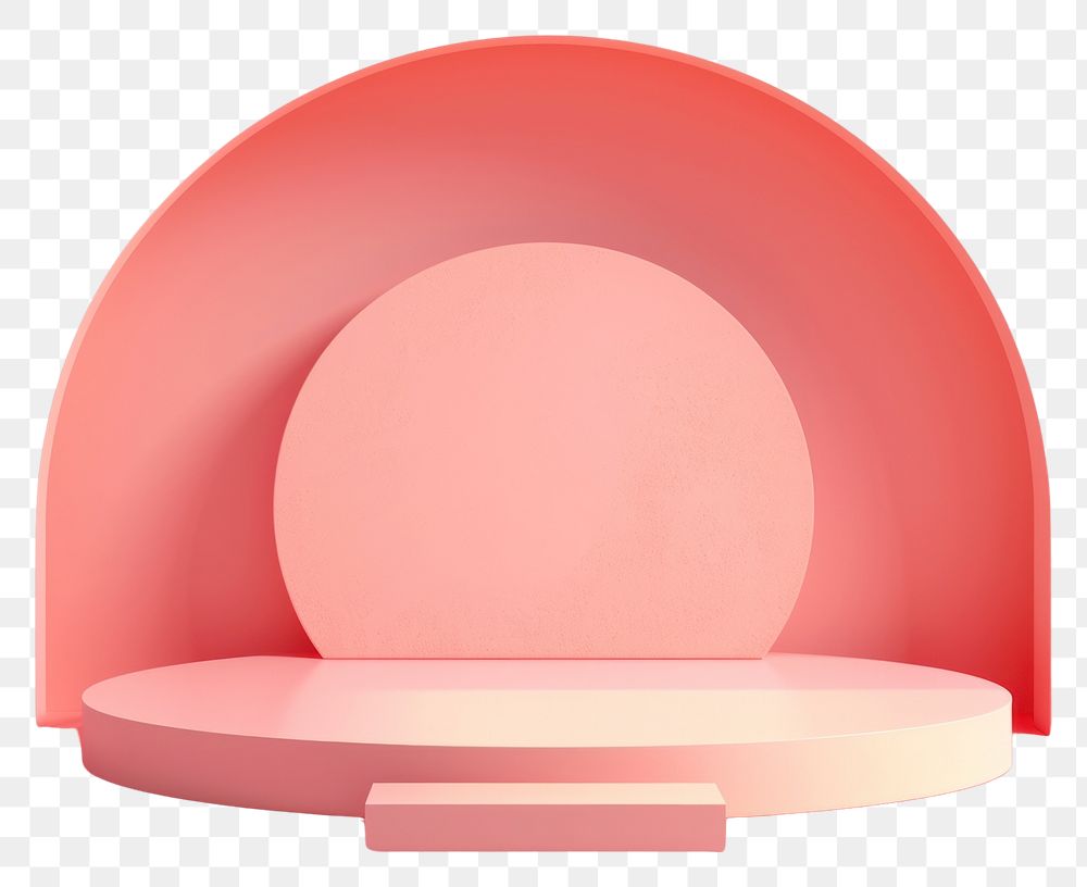 PNG 3d render icon of minimal pastel podium architecture cosmetics circle.