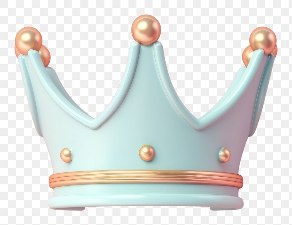 PNG 3d render icon of minimalist cute crown jewelry accessories headpiece.