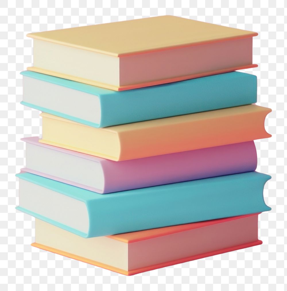 PNG 3d render icon of stack of book publication simplicity education.