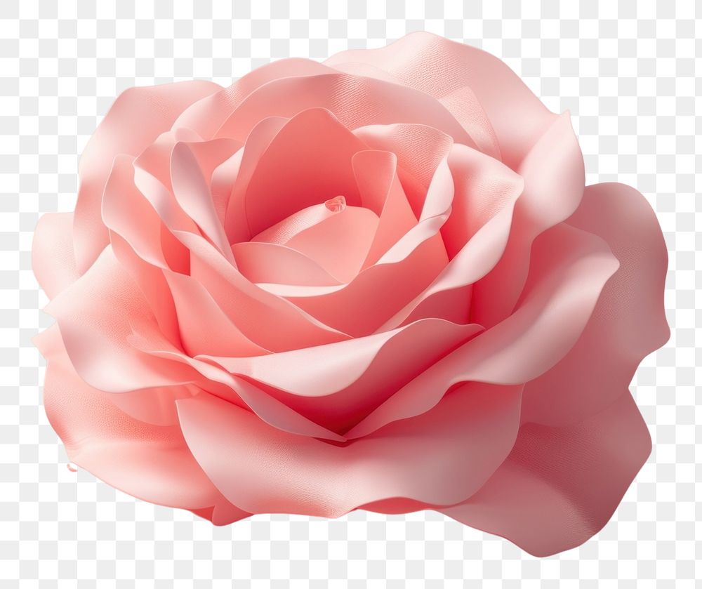 PNG 3d render icon of rose flower petal plant.