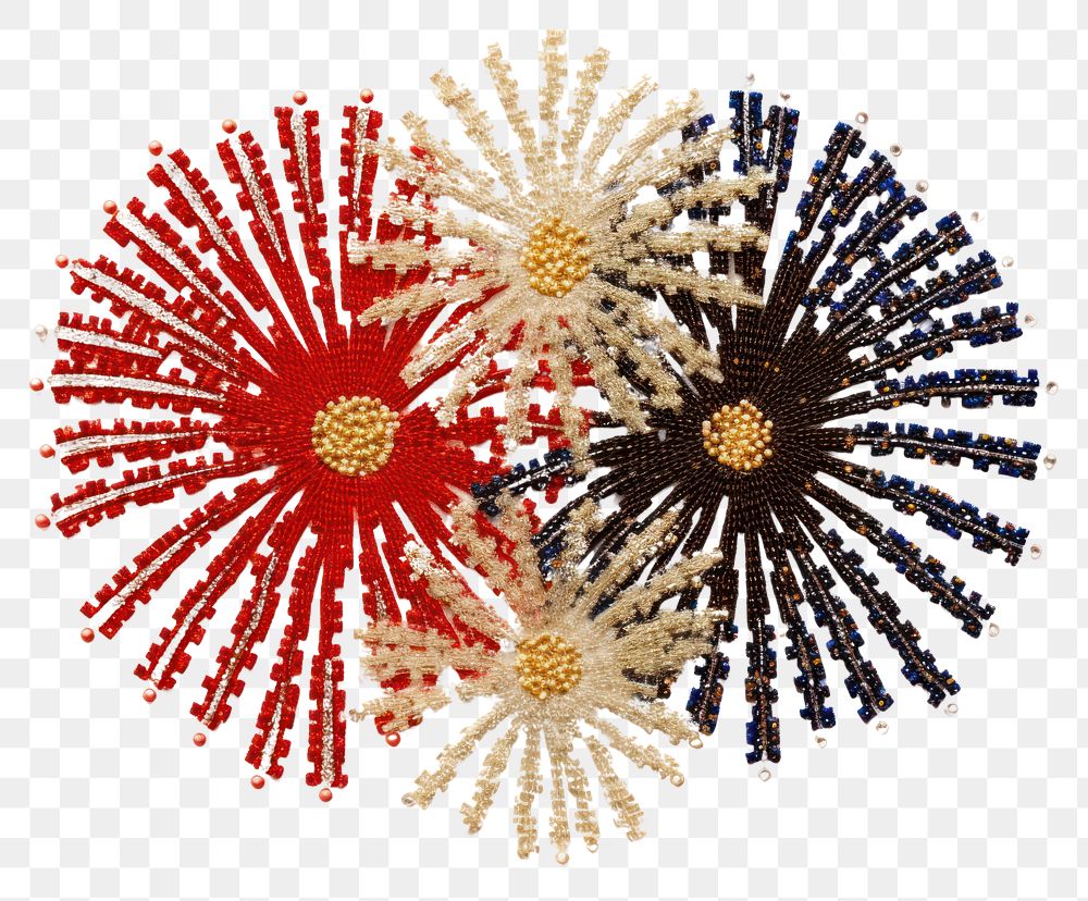 PNG  New year firework jewelry brooch red.