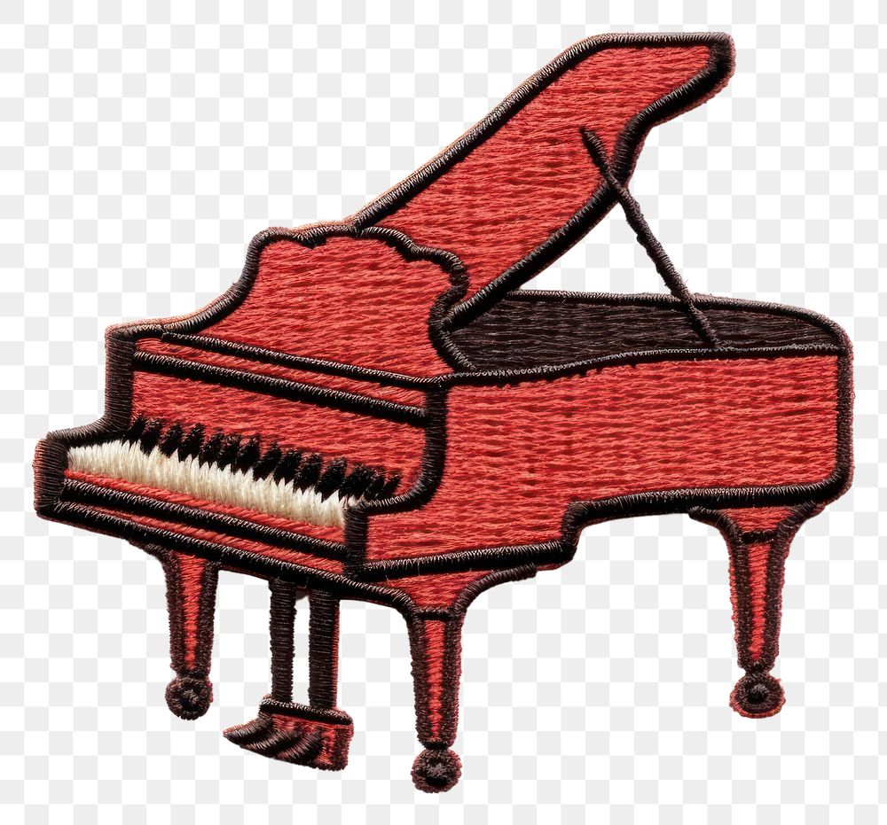PNG  Piano keyboard red white background.
