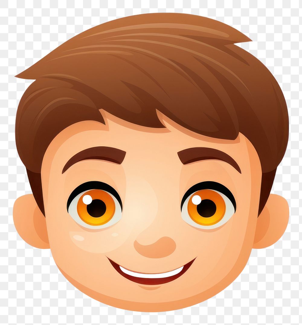 PNG  Boy Emoji face portrait cartoon. AI generated Image by rawpixel.