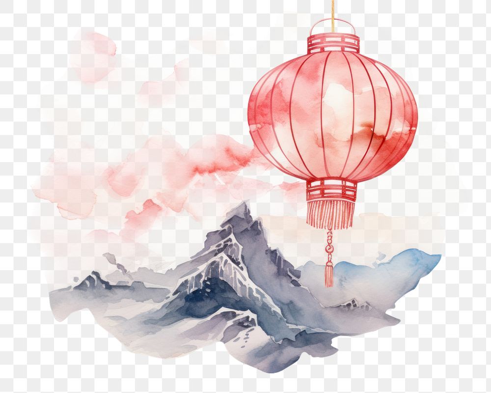 PNG  Chinese lamp lantern creativity tradition. AI generated Image by rawpixel.
