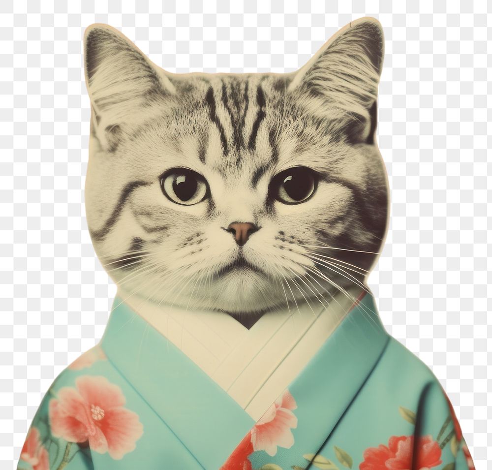 PNG  Japanese cat portrait animal mammal. AI generated Image by rawpixel.