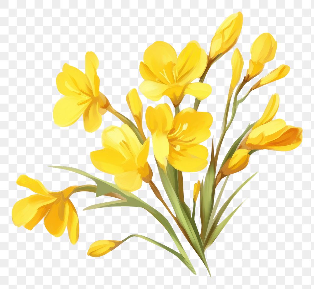 PNG  Freesia daffodil flower plant.
