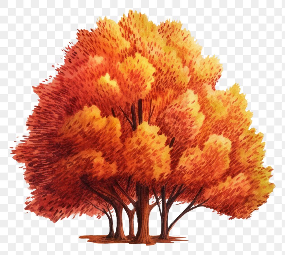 PNG  Autumn tree outdoors drawing plant.