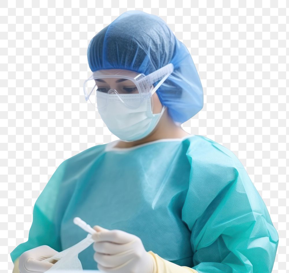 PNG  Nurse wearing surgical hospital surgeon working.