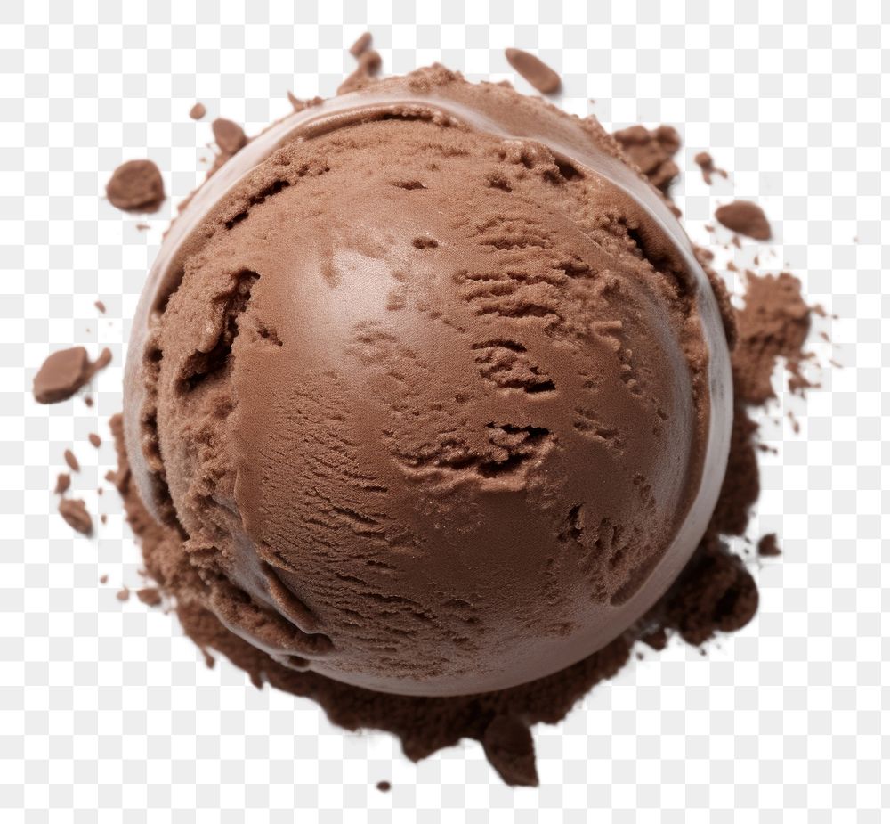 PNG Chocolate Ice cream ball dessert food white background.