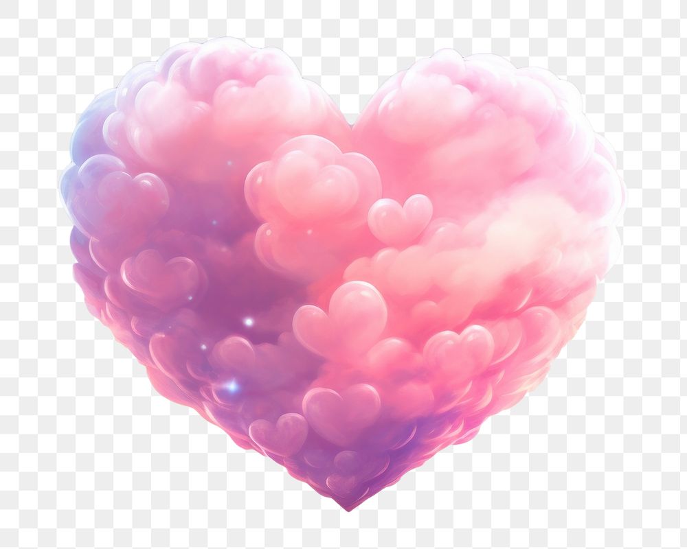 PNG  Cloud and heart symbol petal love. AI generated Image by rawpixel.