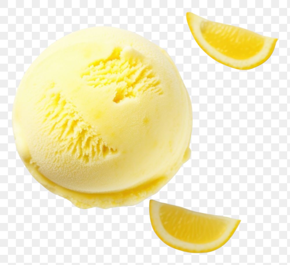 PNG Lemon Ice cream ball dessert fruit food.