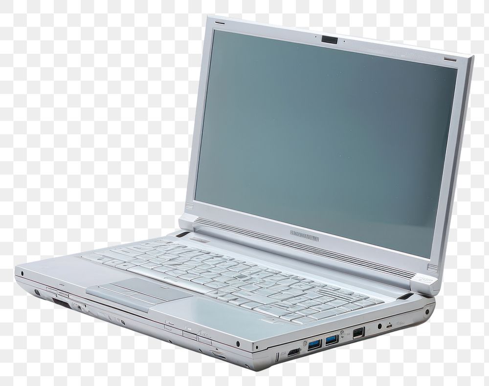 PNG  Frutiger aero Laptop with blank screen laptop computer white background.
