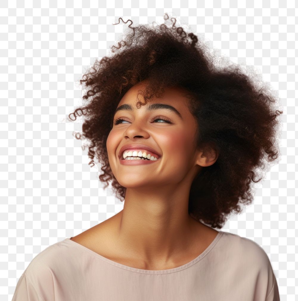 PNG Black woman happy face laughing portrait smile.