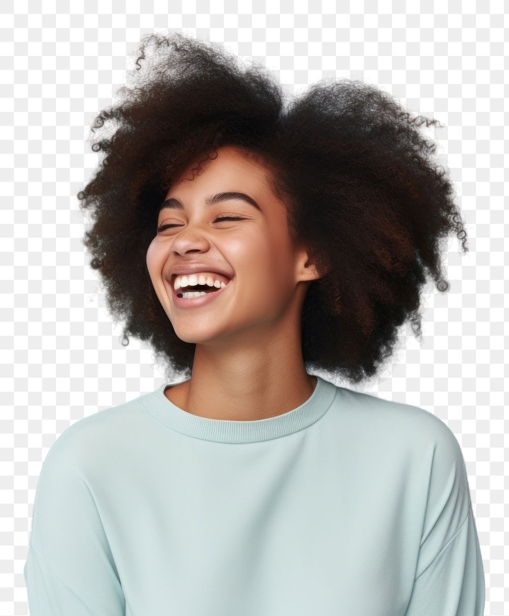 PNG Black woman happy face portrait laughing adult.