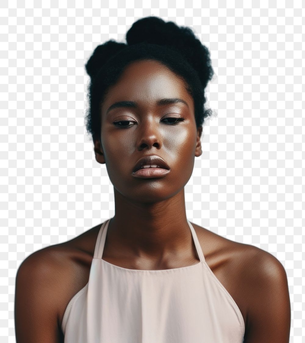 PNG Black woman sad face portrait photography adult.