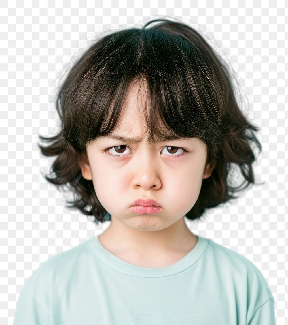 PNG Japnese kids angry face portrait photography child.