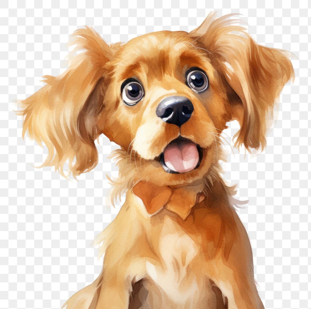 PNG  A dog suprised face expression spaniel mammal animal.