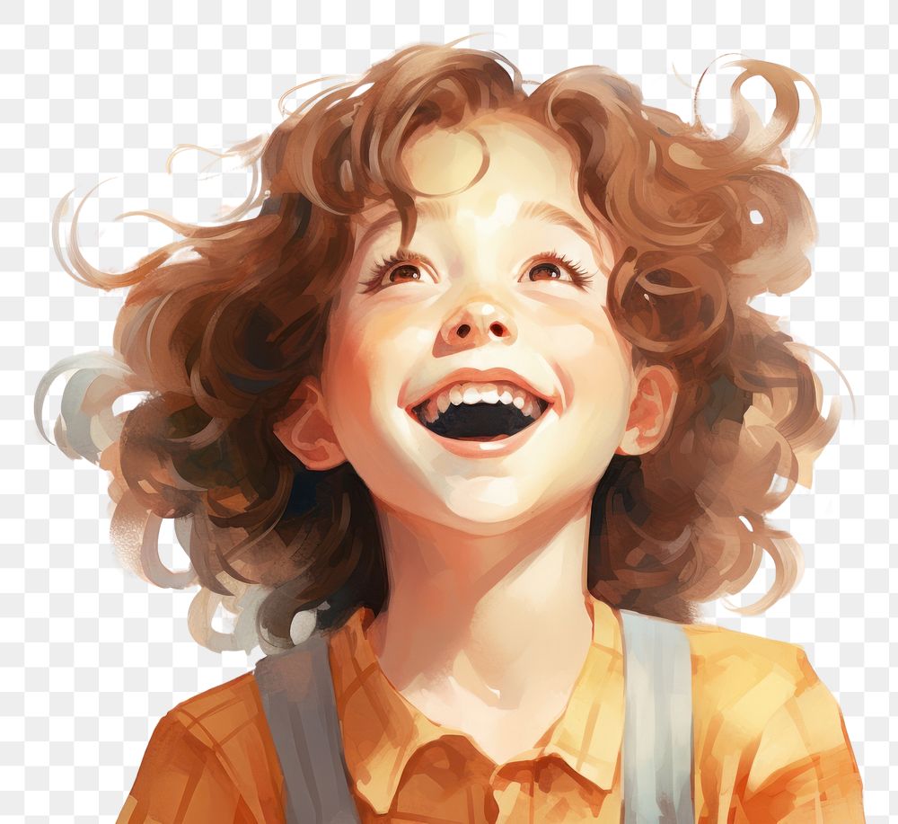 PNG  American girl laughing face expression portrait smile photography.