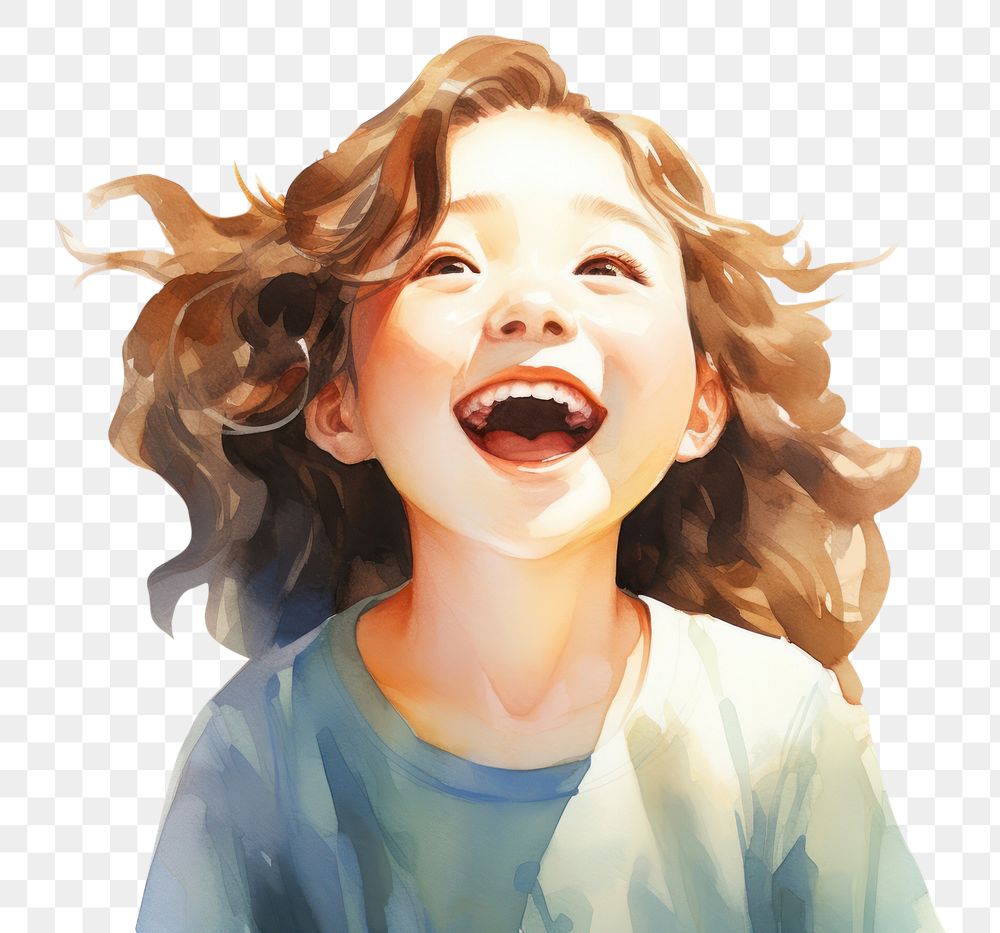 PNG  Chinese girl laughing face expression portrait photography happiness.