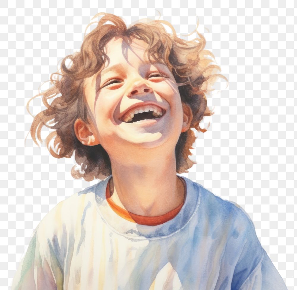 PNG  Smile face laughing portrait child. AI generated Image by rawpixel.