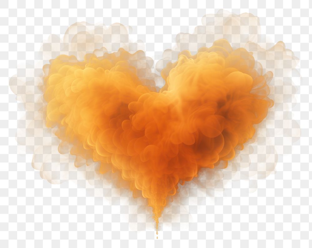 PNG Orange pastel heart smoke cloud fire. AI generated Image by rawpixel.