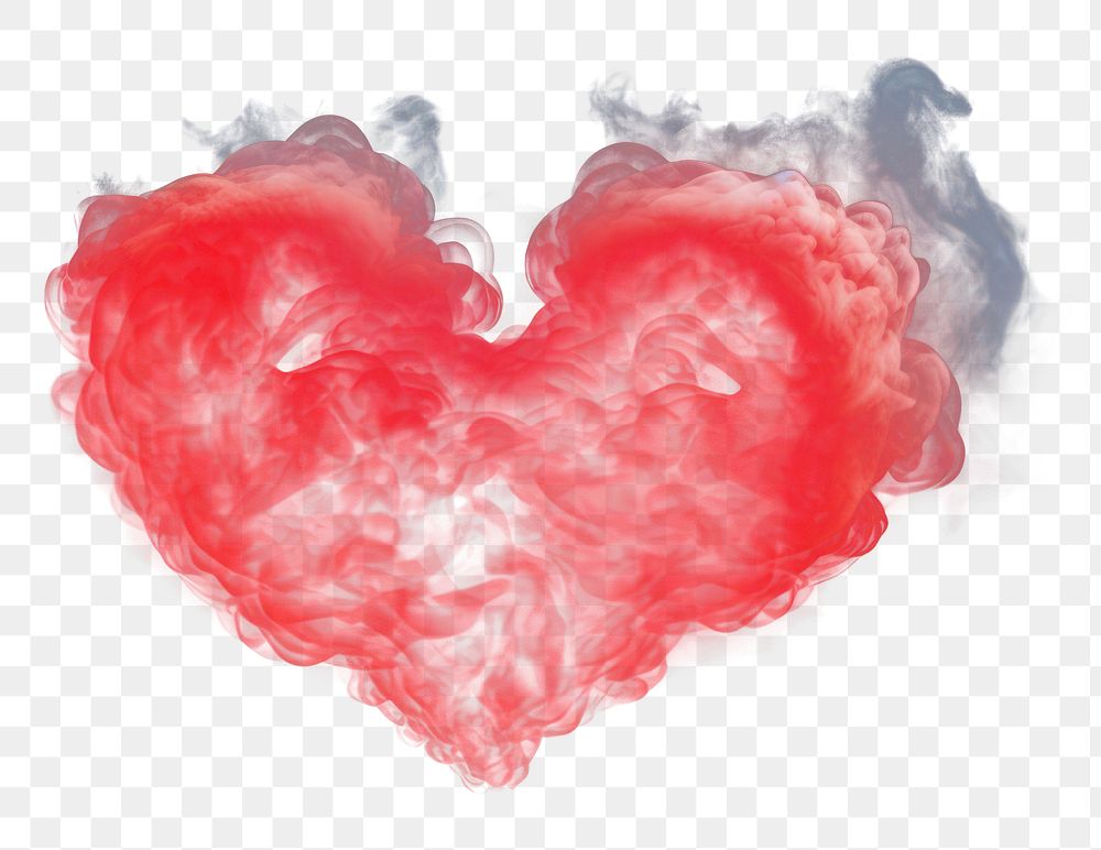 PNG Red pastel heart smoke black background darkness. AI generated Image by rawpixel.